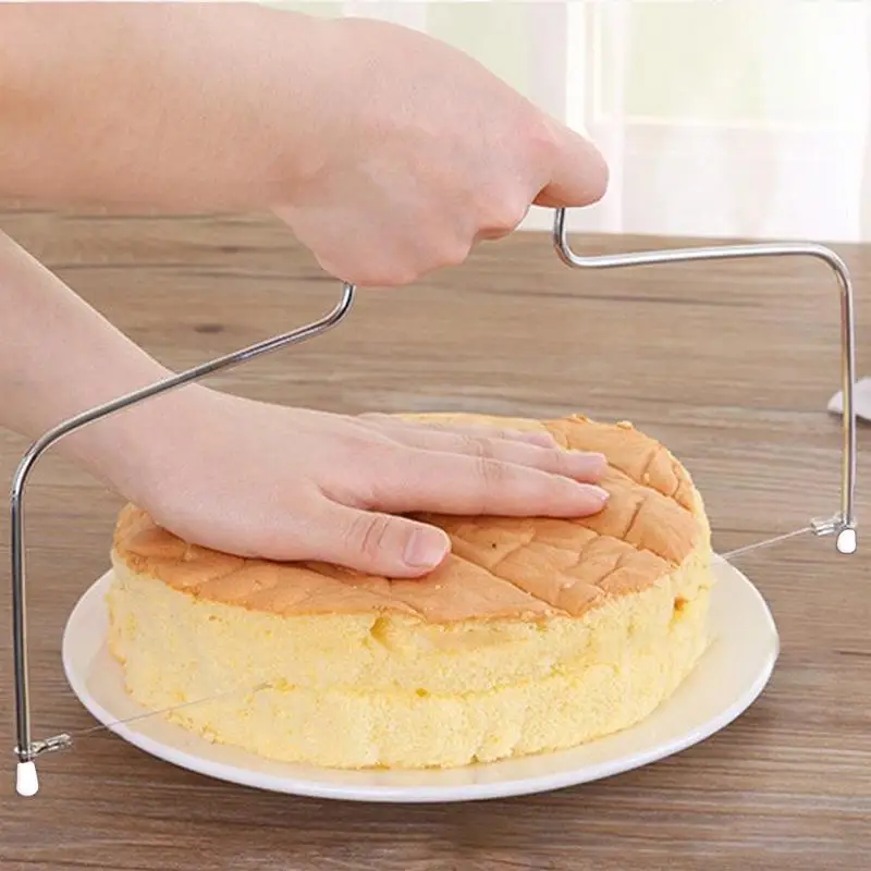 Нержавеющая сталь Регулируемая 2-проводная двухслойная торт слайсер торт декоративная форма Кухня Торт Инструменты для выпечки