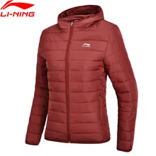 Li-Ning женские трендовые ватные куртки с капюшоном, полиэстер, обычная посадка, спортивная куртка с подкладкой AJMN016 WWM1708