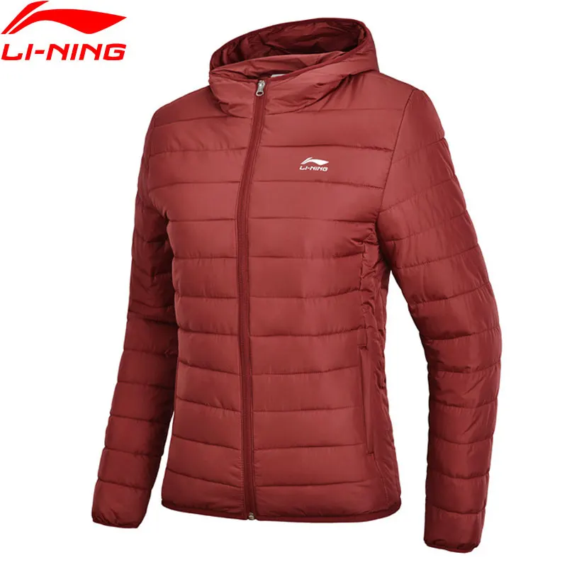 Женская Стеганая куртка Li Ning однотонная спортивная с капюшоном и подкладкой из