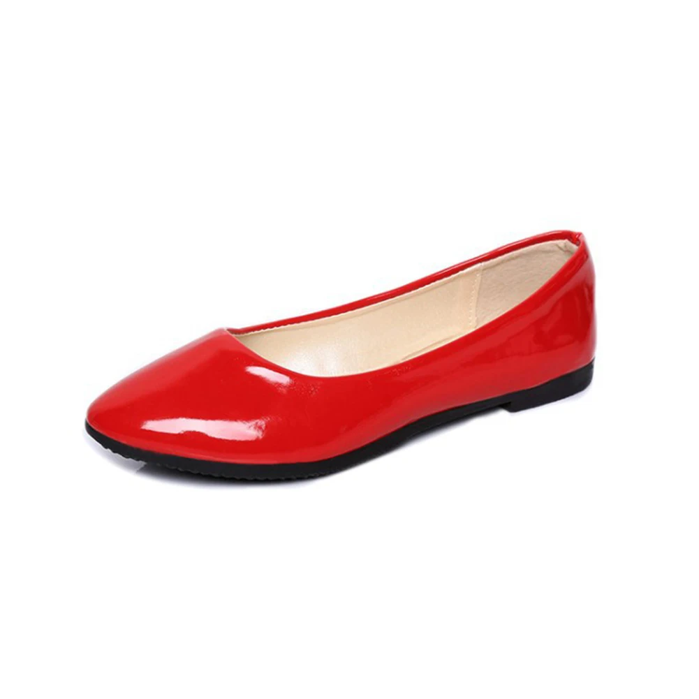 

Women Casual Patent Leather Manual Spring And Autumn Fabala Doug Shoes Mouth Round Flats
