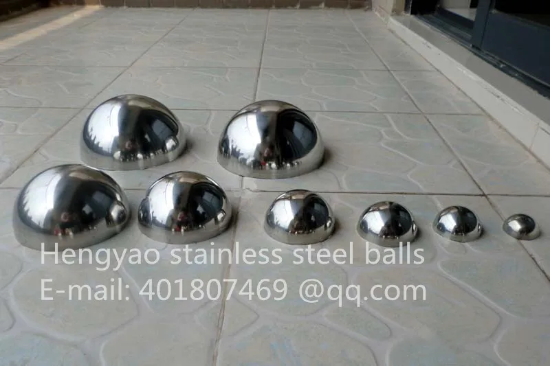 

Silver Dia 200mm 20cm 201 stainless steel hollow hemispherical polished mirror elevator decorative hemisphere steel tube cover