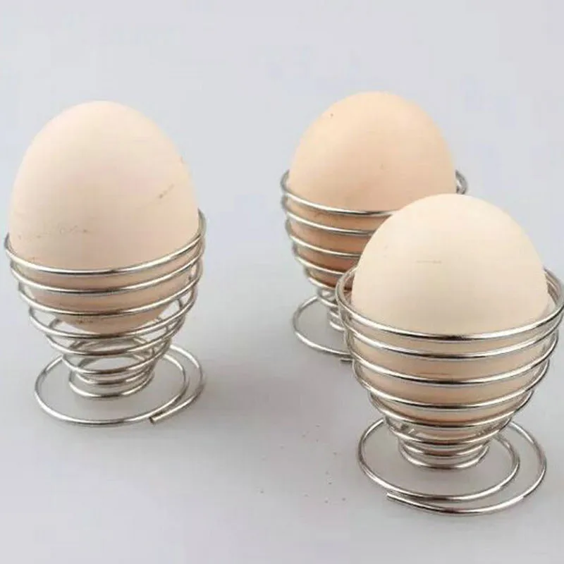 Сплав Металлический пружинный поднос для проволоки подставки для вареных яиц держатель для завтрака, для кухни спиральный пружинный держатель Подставка для яйца