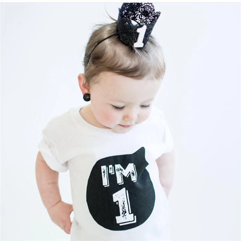 

Summer Baby Clothes T-shirt Tops Children's Clothing Girl Boys 1 2 3 4 5 6 Year Birthday Outfit Toddler Infant Party Shirts