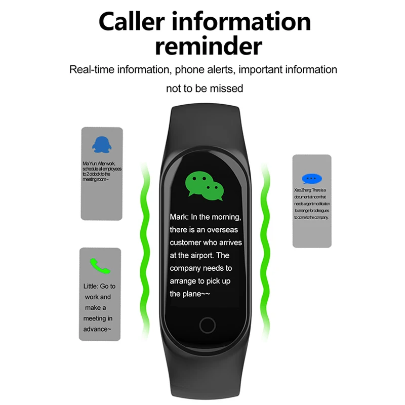 New M3S Smart Bracelet Color Screen Blood Pressure Waterproof Fitness Sports Heart Rate Monitor Smart Watch for Android IOS