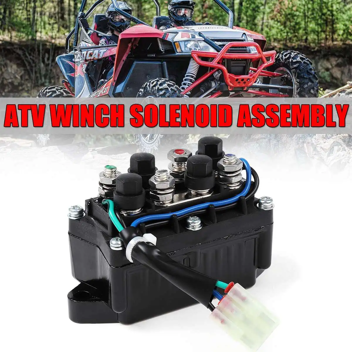 

1pcs ATV Winch Solenoid Assembly For Arctic Cat 0409-066 New 6639-894 1436-066 1436-805 0436-700 1436-187