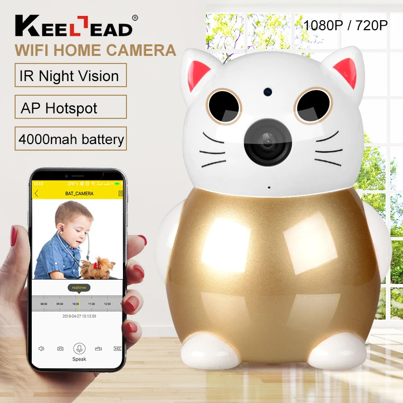 Беспроводная видеоняня KEELEAD 1080P ночное видение Wi Fi IP|Радионяни| |
