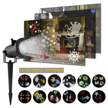 

LED Projection Lamp 12 Pattern led Night Lamp Kid's Gift Home Decoration Waterproof Lawn Led For Birthday Wedding Halloween