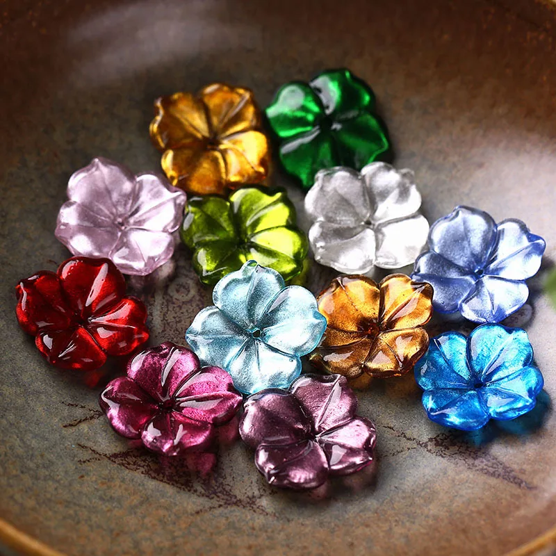 

Silver Foil Czech Petal Glass Flower Bead Caps 18mm/22mm Diy Hand Made Accessories For Jewelry Making