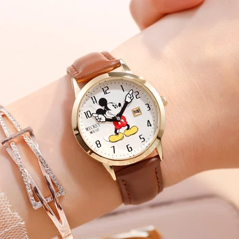

Disney Kids Watch Children Watches Genuine Brand Luxury Clock Watch Mickey Casual Fashion Cute Quartz Wristwatches Leather