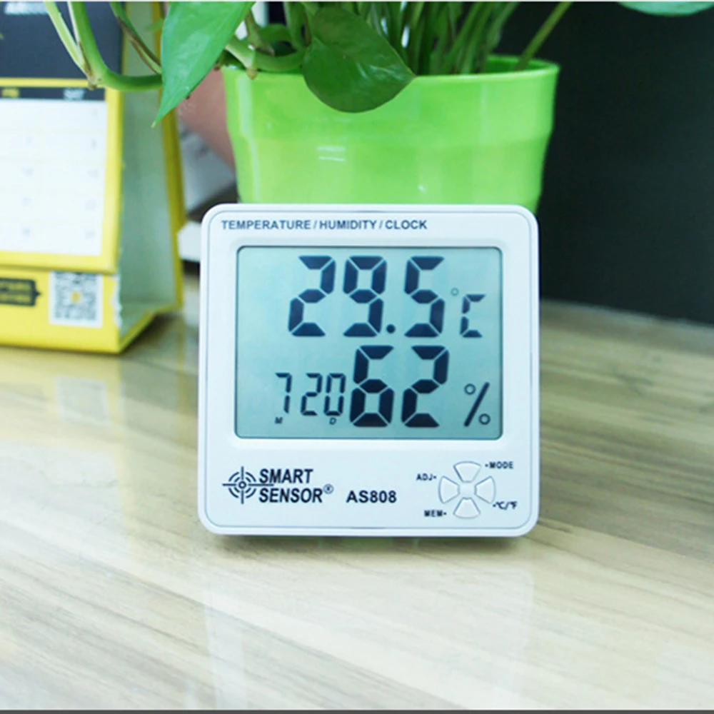 

4 In 1 Thermometer Hygrometer Calendar Clock Alarm LCD Weather Station Wall Hanging Desk Humidity Tester Temperature Meter