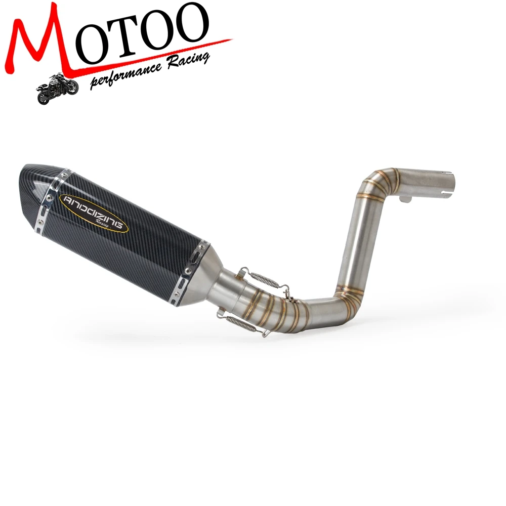 

Motorcycle Exhaust System Slip On Middle Pipe Link Pipe For KTM DUKE 390 125 200 Duke390 2012-2016 Slip-On with Exhaust Muffler