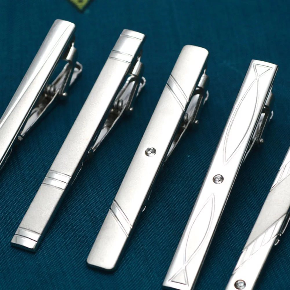 

New Metal Silver Tie Clip For Men Wedding Necktie Tie Clasp Clip Gentleman Tie Bar Crystal Tie Pin For Mens Accessories