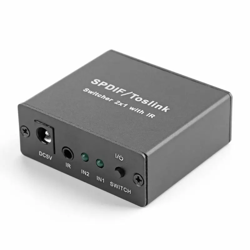 

Full HD Digital Optical Audio Switch SPDIF/TOSLINK Optical Audio 2x1 Switcher Splitter Extender with IR Remote Controller