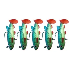 5 шт. рыболовные приманки имитация рыбы форма красочные силиконовые мягкие рыболовные приманки червь для рыбной ловли