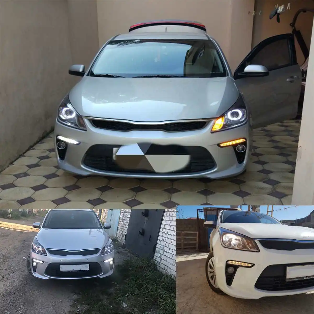  2Pcs 12v Car Led Bumper DRL For Kia Rio 3 2017 2018 Turn Signal Wire Daytime Running Light Fog Head - 32989963789