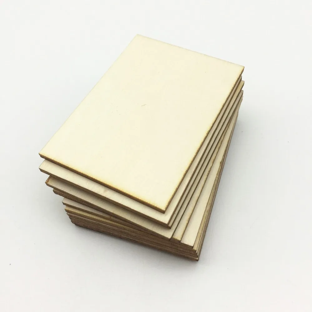 10 шт. 70x49 мм пустое дерево визитная карточка незавершенная табличка прямоугольники формы знак DIY украшения скрапбук Ремесла Изготовление открыток