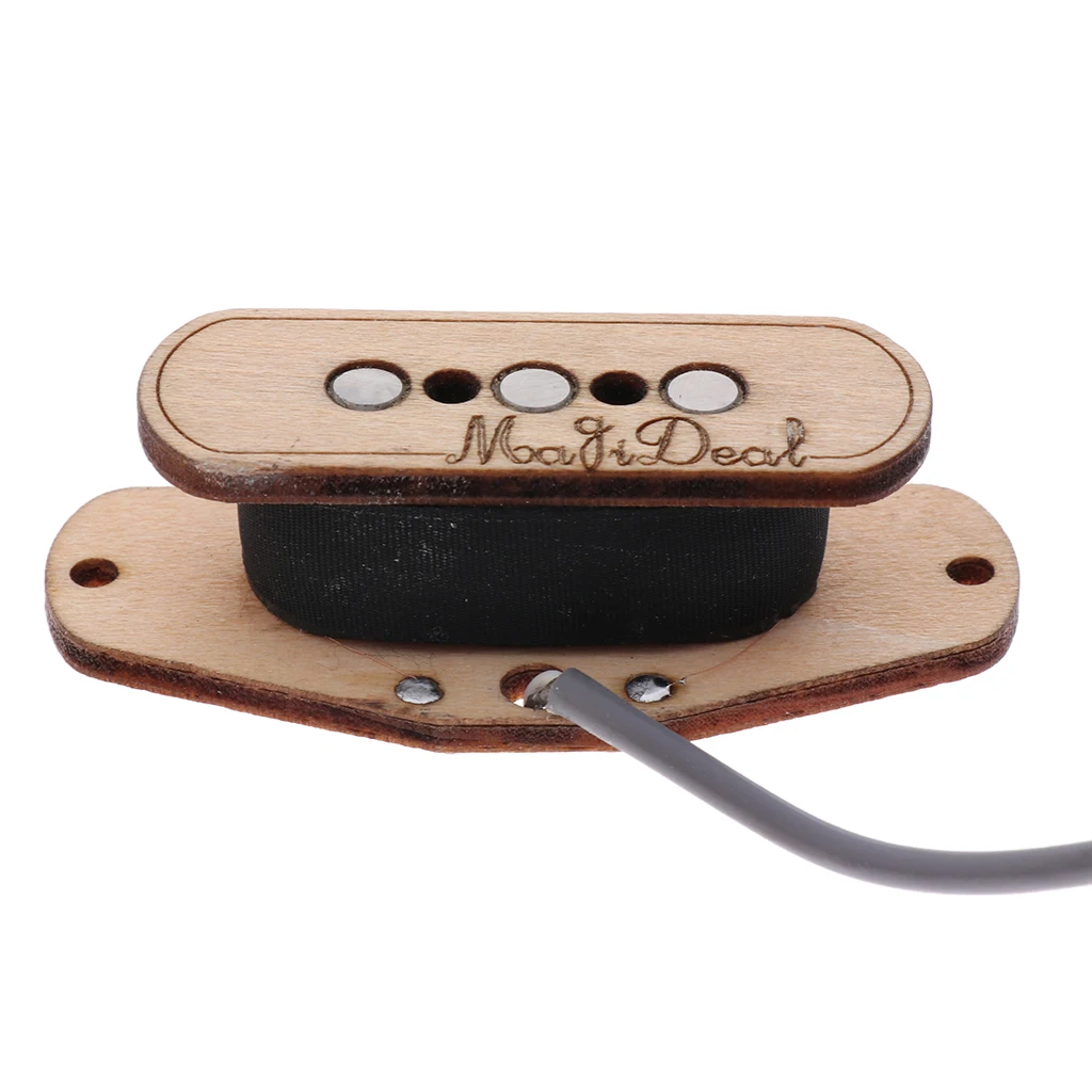 

Durable 4.3K 3 String Guitar Wooden Pickup + Input Jack for Cigar Box Guitar Accessory Pickups 50 x 17 mm