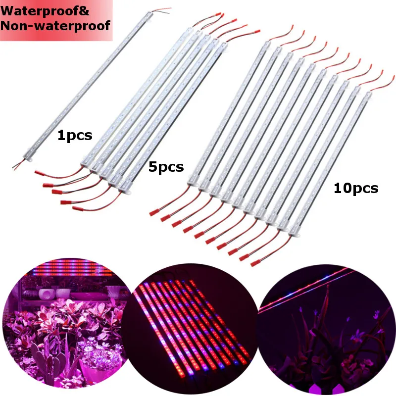 50cm LED Grow Light Bar Strip 36led 40lm/pcs Hydroponic Indoor Veg Flower Plant Lamp Kit DC12V red:blue=3:1/5:1 IP20/IP65