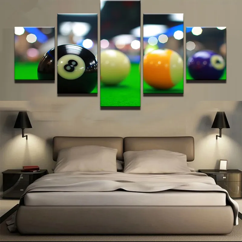 

Abstract Painting 5 Panel Color Billiards Poster Canvas Print Painting For Living Wall Art Home Decor HD Picture Modern Artwork