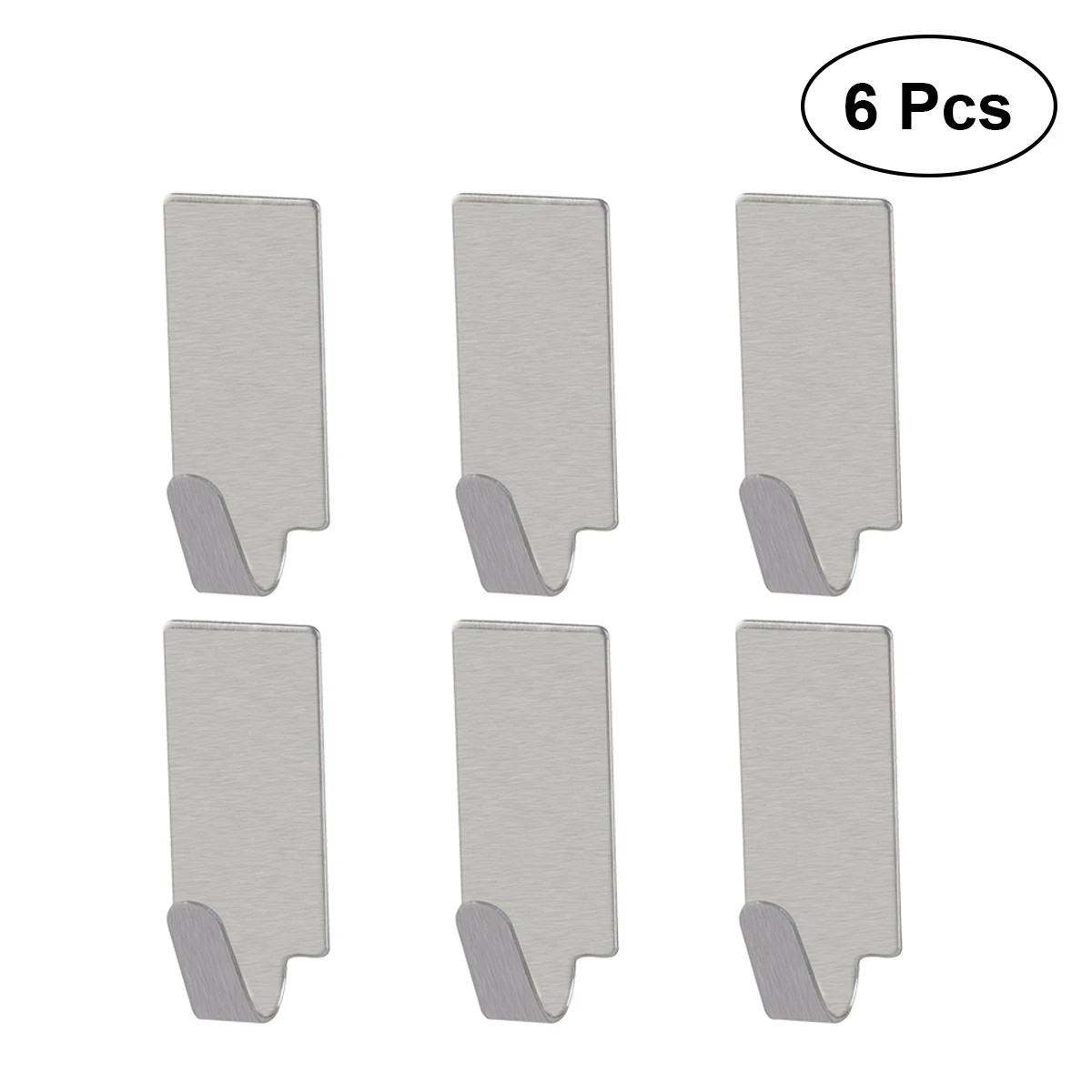 

6pcs Adhesive Stainless Steel Towel Hooks Family Robe Hanging Hooks Hats Bag Key Adhesive Wall Hanger For Bathroom Kitchen