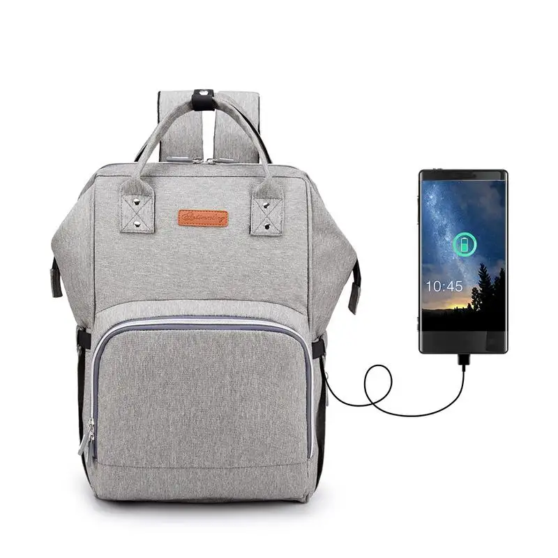 

USB Interface Baby Diaper Bag Maternity Nappy Bags For Baby Stroller Bags Large Capacity Travel Rucksack Baby Nursing Bag