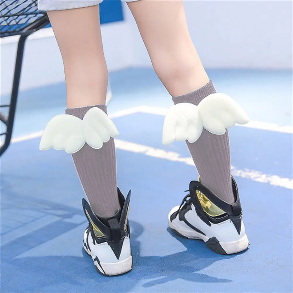 Новые модные милые мягкие носки с оборками для малышей гетры с крыльями ангела, Stockis От 0 до 4 лет