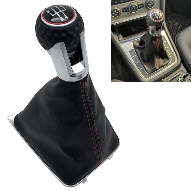 

5/6 Speed For VW Volkswagen Golf 7 MK7 GTI GTD 2013 2014 2015 2016 2017 2018 Car Gear Shift Knob Boot Cover Handle Case Collar