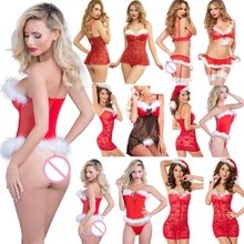 5 видов стилей, сексуальное женское нижнее белье, набор, женский костюм Санты, маскарадный костюм, рождественское нижнее белье, эротическое белье