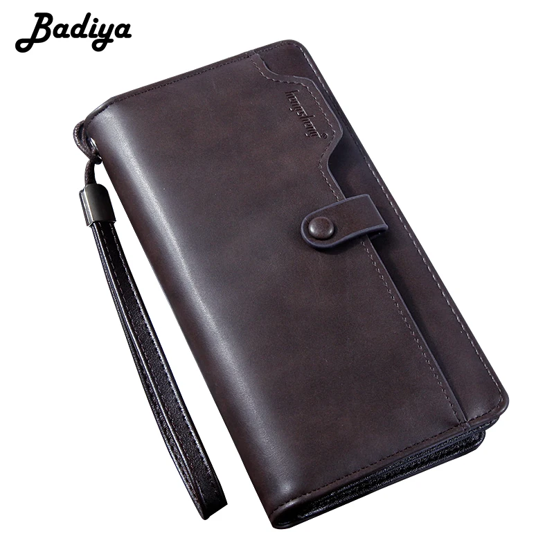 

Men Zipper Wallets Leather Vintage Long Wallet for Men with Wristlet Clutch Phone Pack Casual Credit Card Holder PU Leather Bag