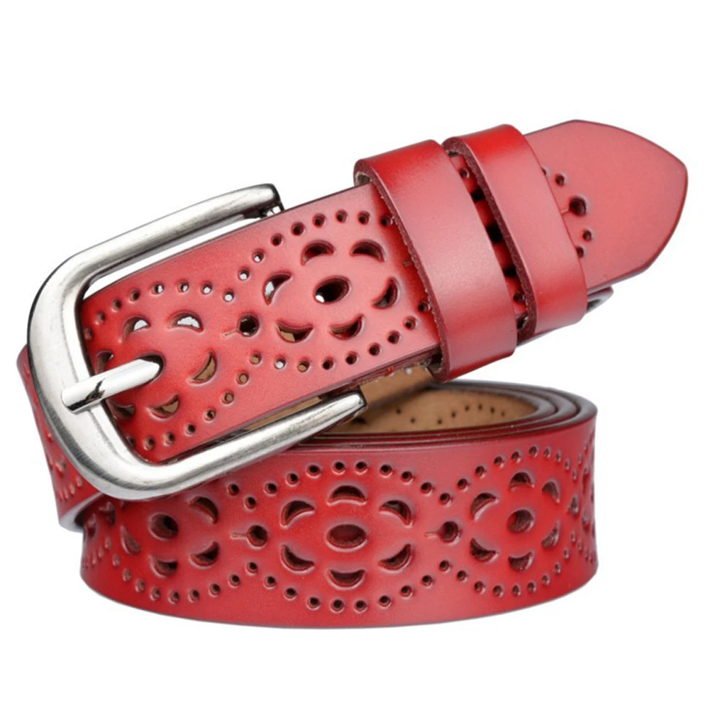 Cinturón ancho de cuero genuino la moda para mujer, sin perforar, cinturones vaqueros de lujo, correas femeninas de alta calidad, cinturón de mujer|Cinturones de mujer| - AliExpress