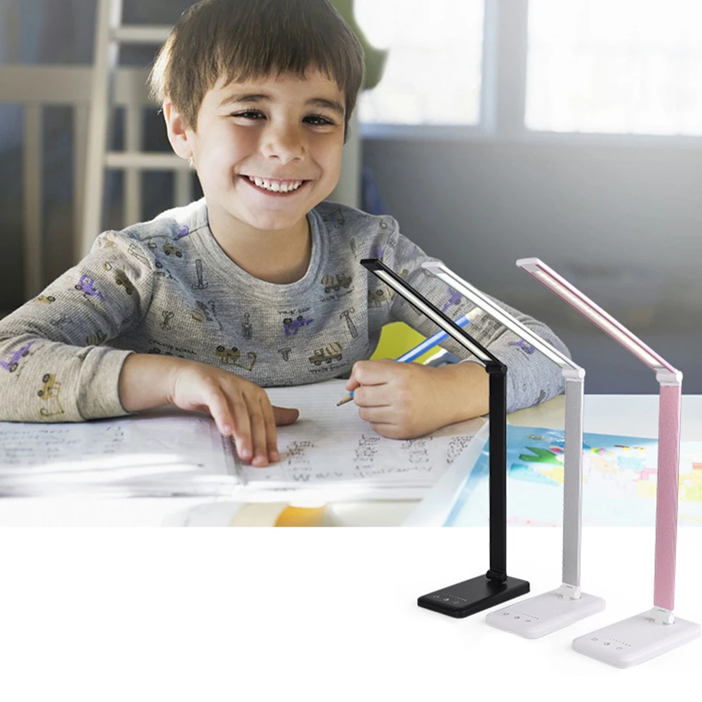 

LED Desk Lamp Foldable Dimmable Rotatable Eye Care LED Touch-Sensitive Controller USB Powered Table Lamp With Timer Power-off