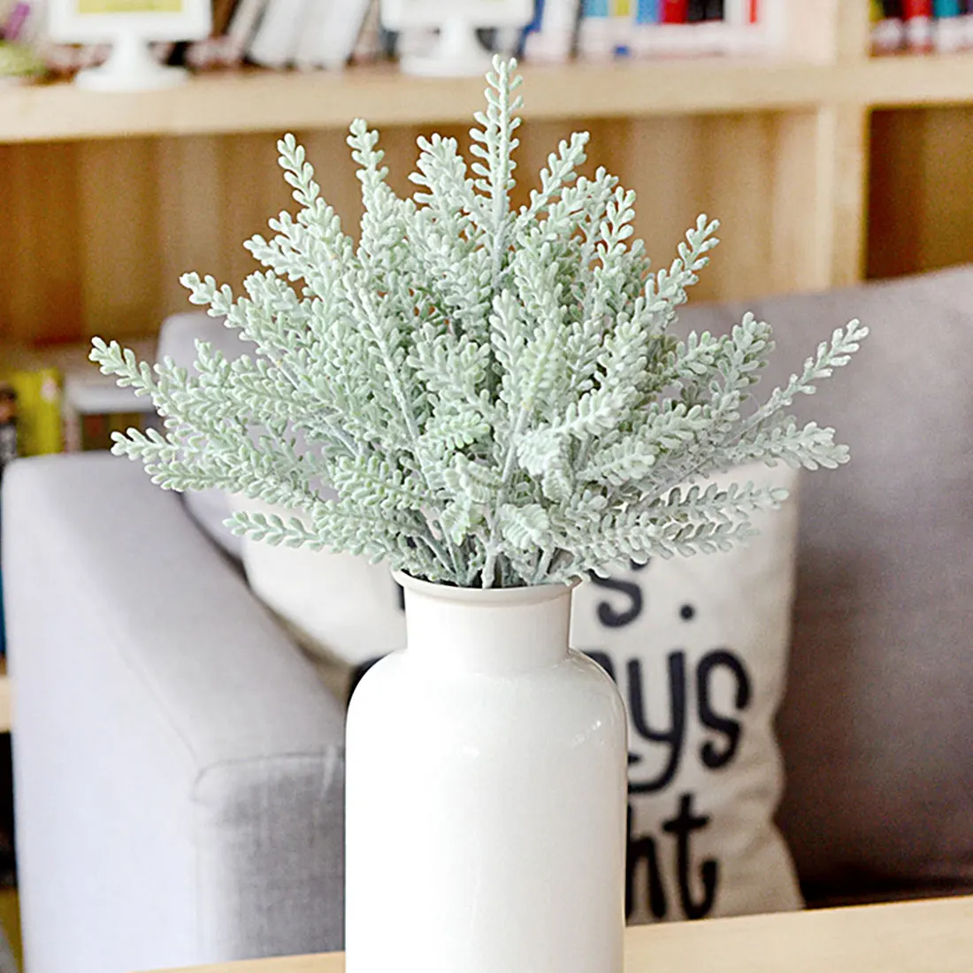 

Top Antlers Leaf Vivid Artificial Flowers Plant Home and Garden Decoration Christmas Gifts Office Green Silk Flower