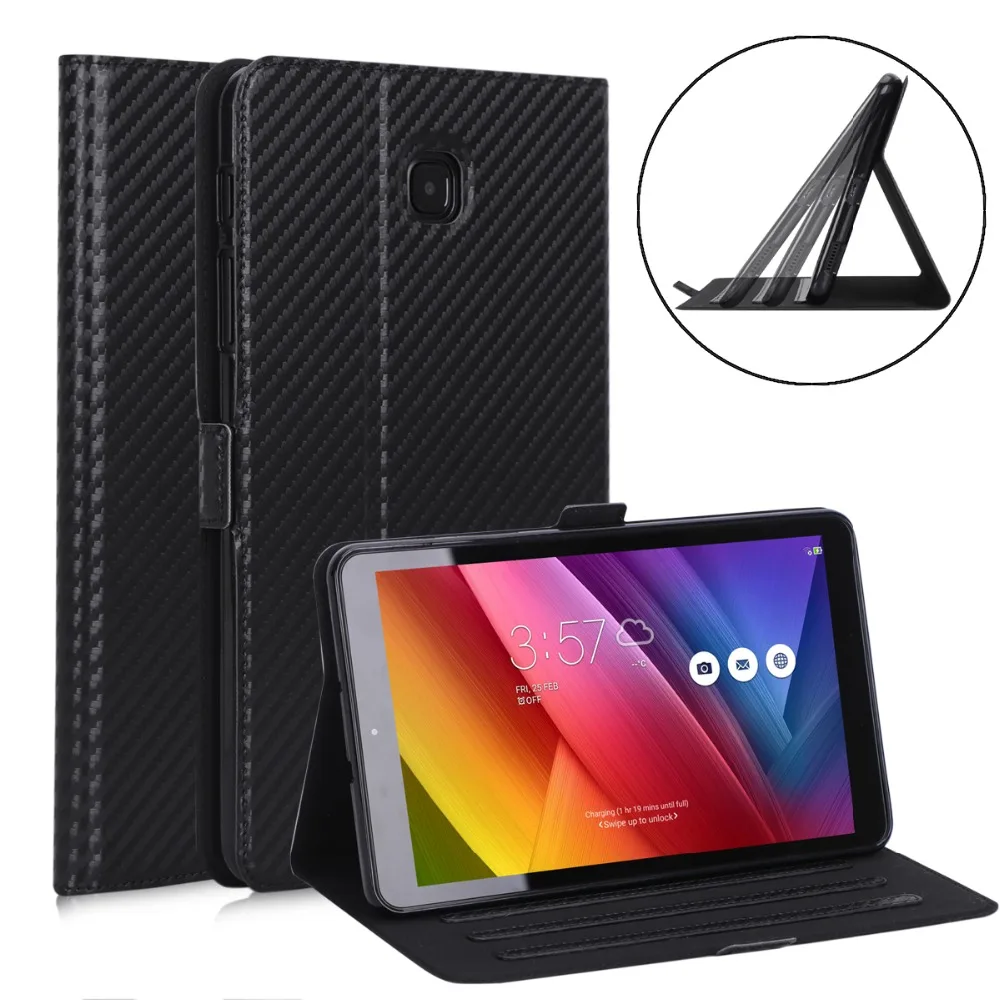 Чехол из углеродного волокна PU для Samsung Tab A 8 0 SM T387 T387V ''с откидной подставкой и