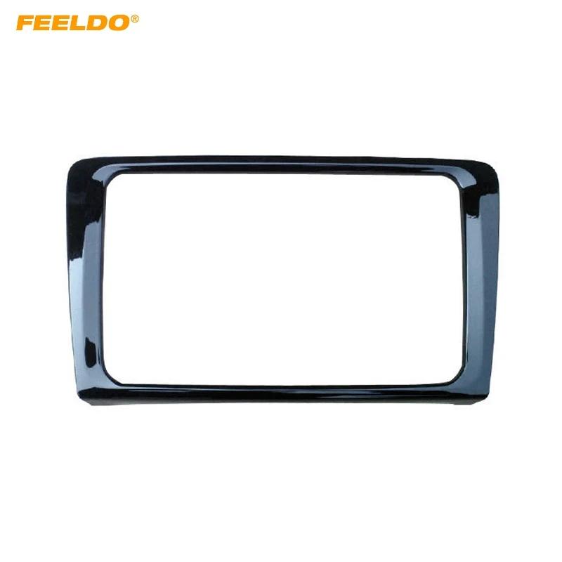 FEELDO Glossy Black Car 2DIN Dash Radio Stereo Fascia Frame For Volkswagen Santana 2013-2016 Refitting Panel Installation | Автомобили и