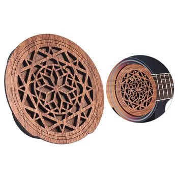 

Guitar Soundhole Acoustic Guitarra Sound Hole Cover Block Feedback Buffer Mahogany Wood for EQ Acoustic Folk Guitars