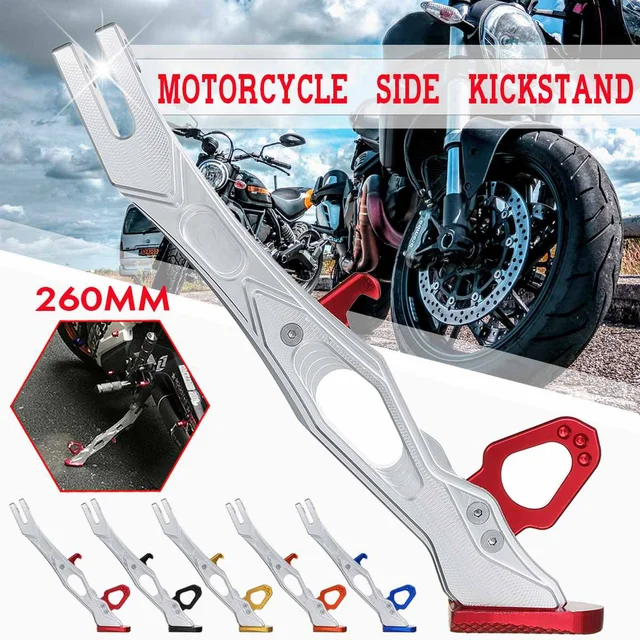 US $11.17 Motorcycle Kickstand Side Kick Foot Side Stand Stands Scooter Street Standard Parking Rack For Land