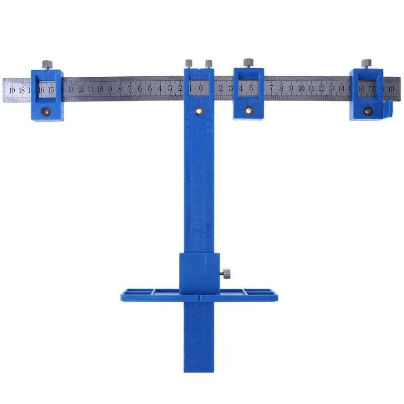 

6pc Stainless Steel Multi-use Drill Punch Locator Furniture Woodworking Joinery Hand coordinate ruler Punch Locator Gauging Tool
