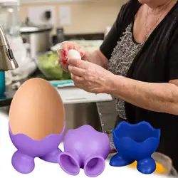 Случайный экологически чистый яйцо держатель кухня гаджеты высокая термостойкость силиконовые коробка для яиц плита Пароварка для яиц