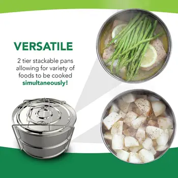 

Double Stackable Steamer Pot Accessories Pressure Cooker Steamer