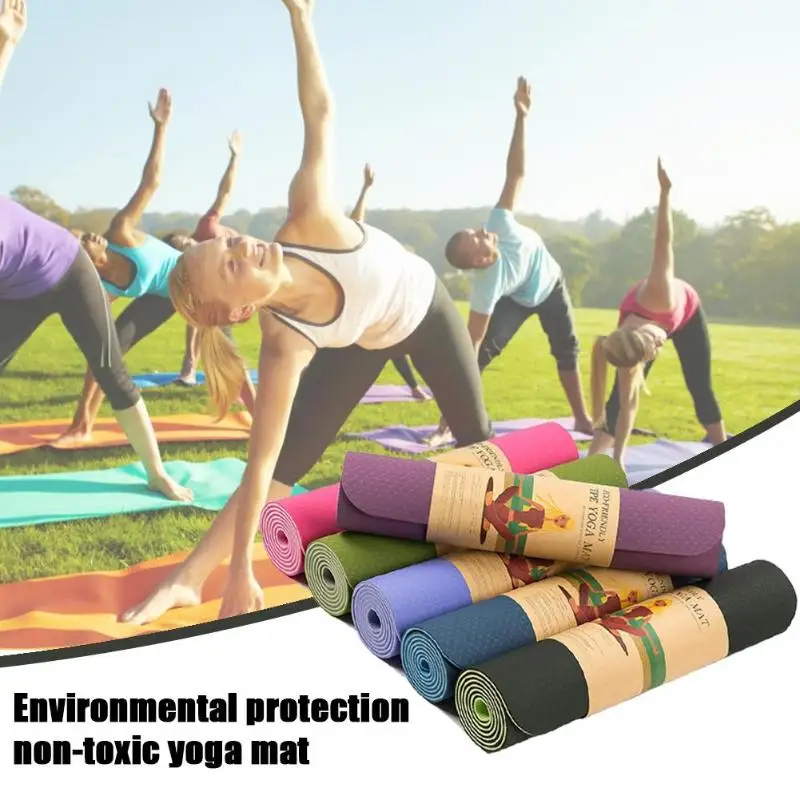 Универсальные уличные 6 мм TPE Нескользящие коврики для йоги безвкусные пилатесы спортивные подкладки для фитнеса и бодибилдинга