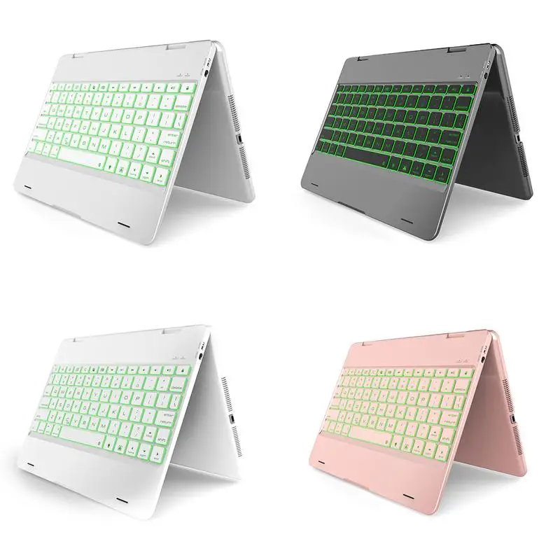 

F181 Five Universal Double-Rotor Touch Paint Bluetooth Backlit Keyboard for or New iPad&Pro9.7&Air2&Air