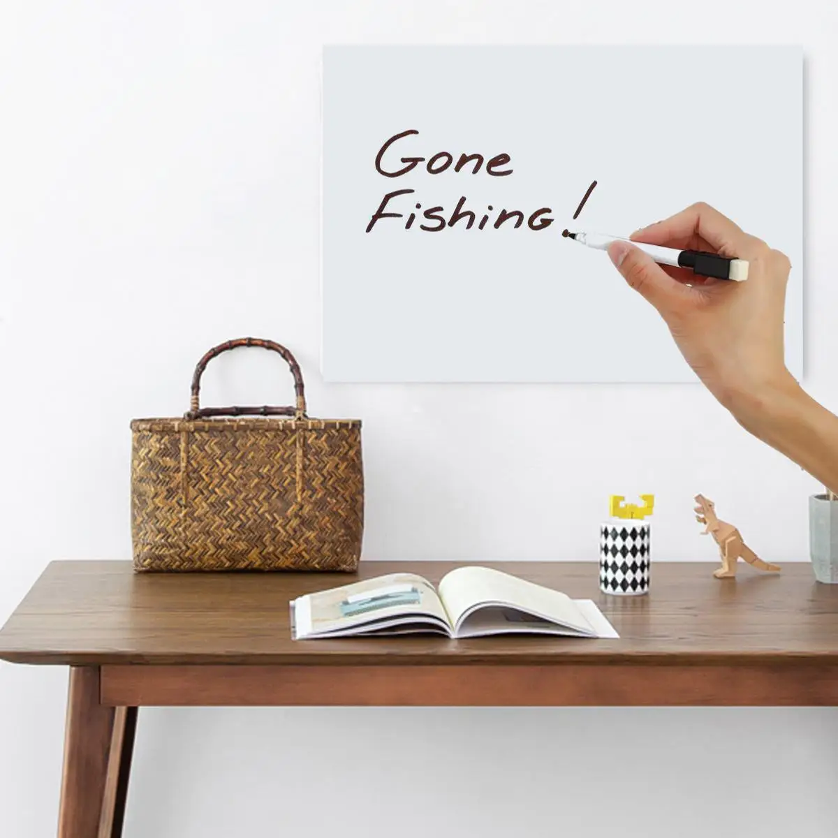 

29.7*21cm Magnetic Fridge Magnet Whiteboard White Board Marker Message Board Memo Pad Remind Record Note Sticker Flexible Useful