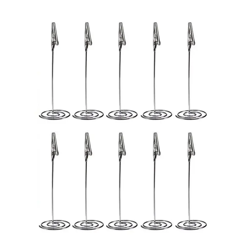 

10pcs Place Card Holder Memo Holder Clip Photo Holder Table Number Holder Silver