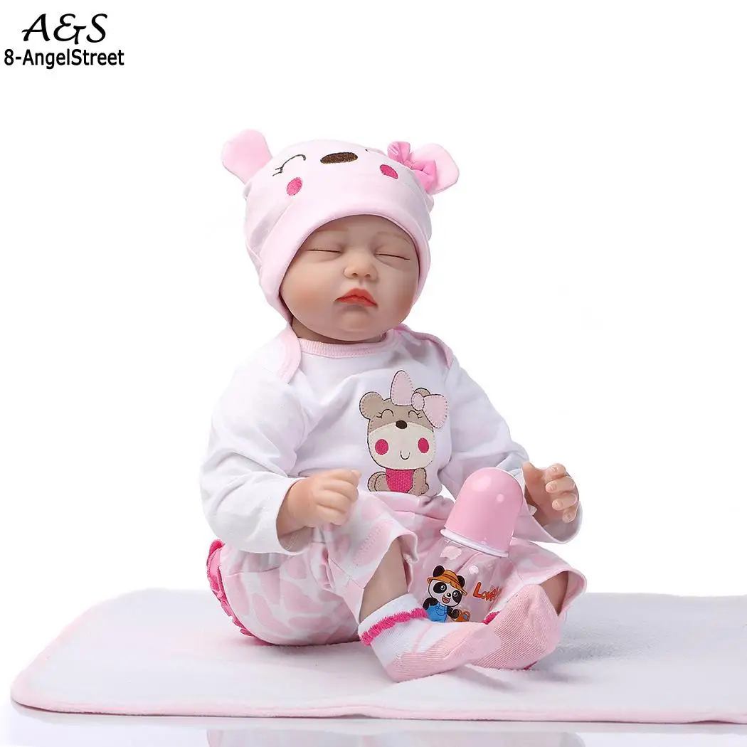 Kids Soft Silicone Realistic With Clothes Pink Reborn 2 4Years Unisex