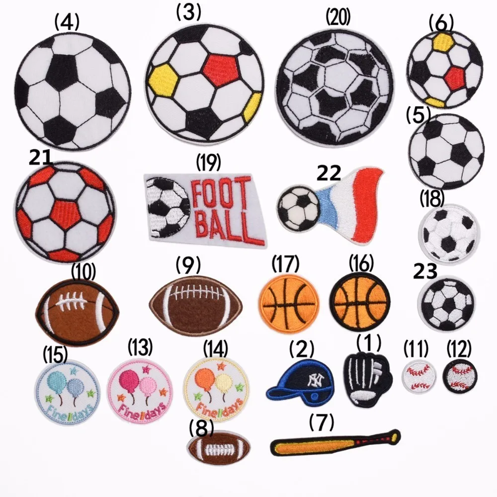 12 Pcs Ball Patches Soccer Ball Football Iron On Patches For Kids Jeans  Clothing Kids Sewing For Men Backpack Applique Diy Craft(diameter 5cm)