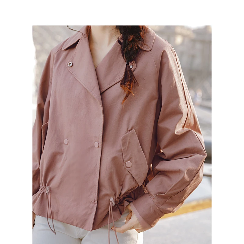 Inman Brown Rétro Britannique 2019 Littéraire Décontracté Manteau Col Assortie Tous Femmes Printemps Turn Style Court Down Lâche Nouveauté rr8FTYq