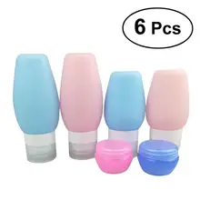 6 шт. косметические Бутылочки для поездок для жидкостей силиконовые косметические контейнеры для путешествий для шампуня, кондиционера, лосьона и туалетных принадлежностей