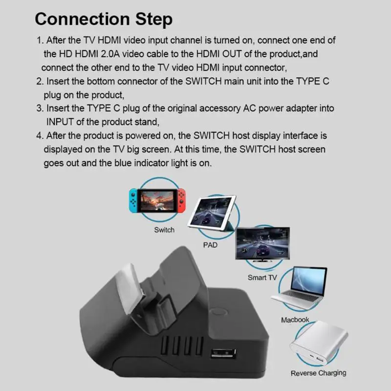 HDMI зарядная док станция регулируемый кронштейн база для Nintend Switch Host|Зарядные