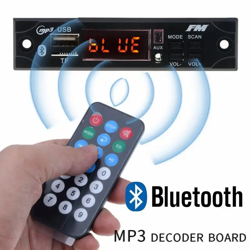 

Car Bluetooth Audio USB TF FM Radio MP3 WMA WAV Decoder Wireless Audio Module 5V 12V Bluetooth Decoder With Remote Control