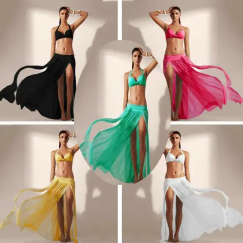 Summer Casual Skirts HOT Women Summer Casual Elastic High Waist Solid Long Split Skirts Summer Swimwear Cover Up Skirts Summer Casual Skirts HOT Women Summer Casual Elastic High Waist Solid Long Split Skirts Summer Swimwear Cover Up Skirts